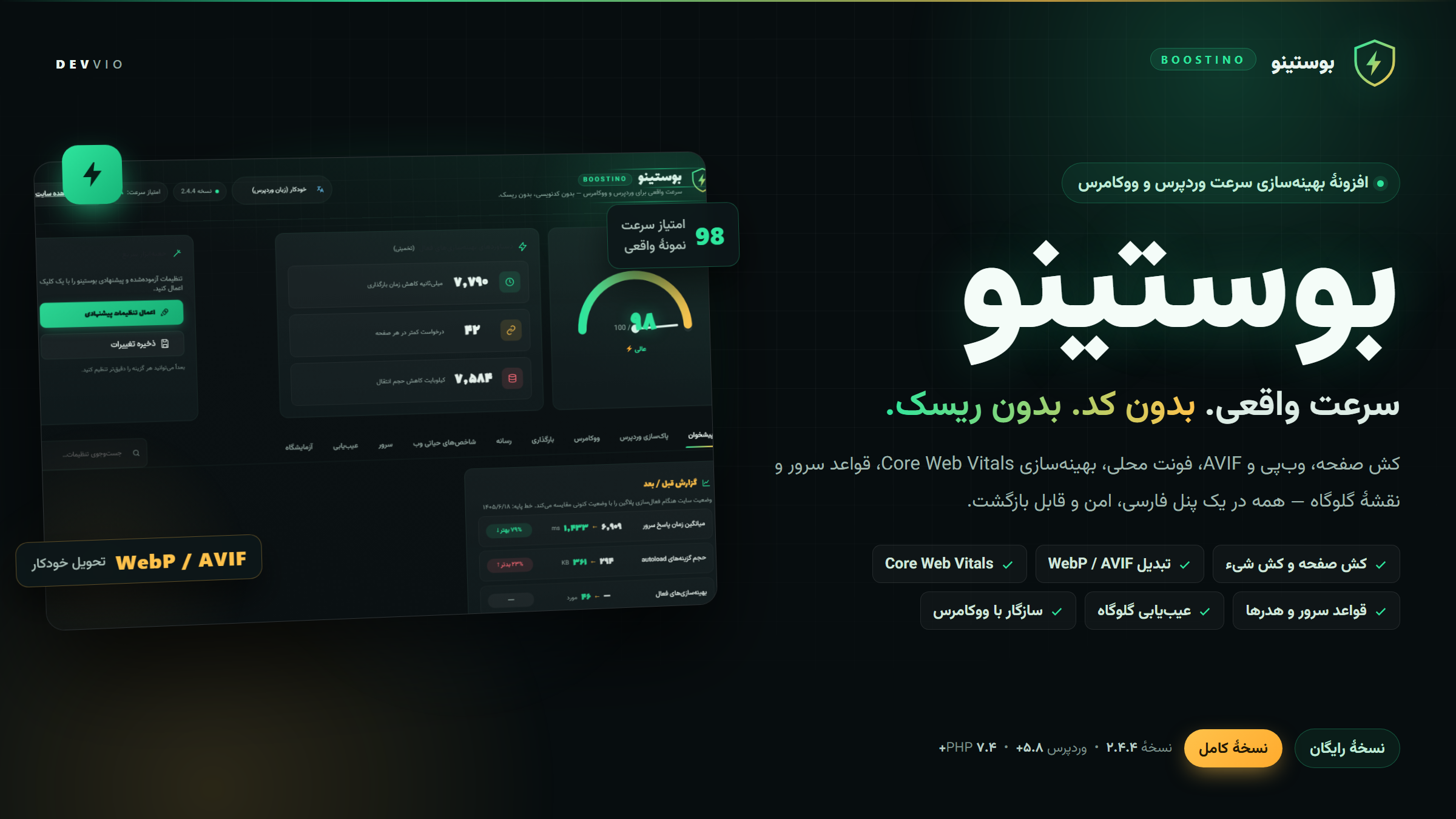 کاور بوستینو — بهینه‌ساز سرعت وردپرس و ووکامرس